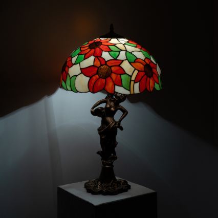 Brilagi - витражная настольная лампа Tiffany SUNFLOWER 1xE27/60W/230V