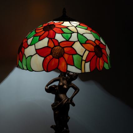 Brilagi - витражная настольная лампа Tiffany SUNFLOWER 1xE27/60W/230V