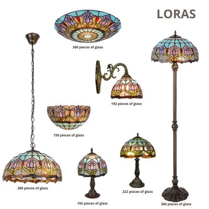 Brilagi - вітражний торшер у стилі Тіффані LORAS 2xE27/60W/230V