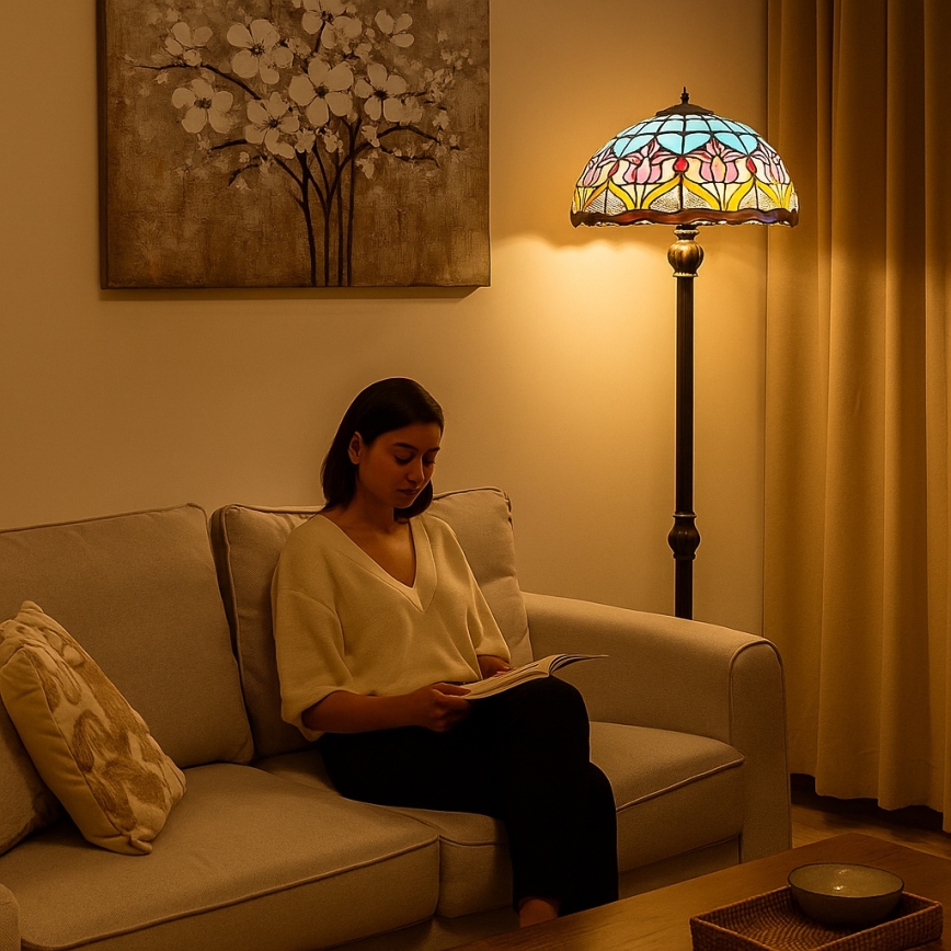 Brilagi - витражный напольный торшер Tiffany LORAS 2xE27/60W/230V