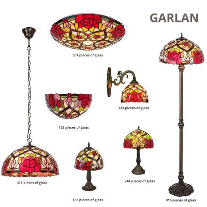 Brilagi - витражный напольный торшер в стиле Тиффани GARLAN 2xE27/60W/230V