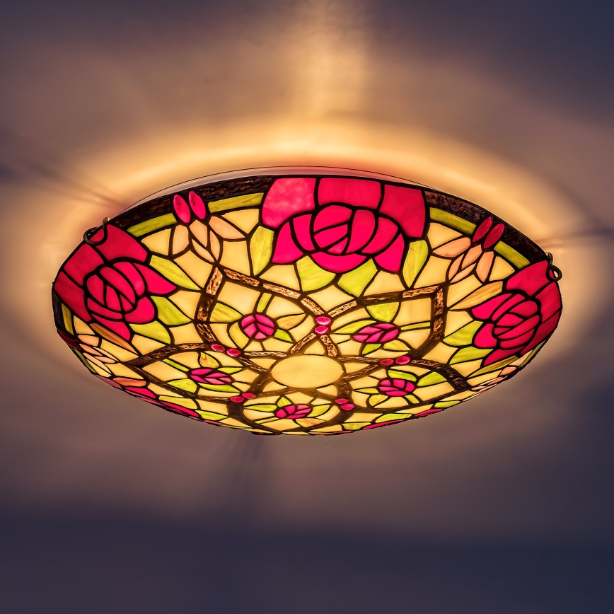Brilagi - витражный потолочный светильник Tiffany GARLAN 2xE27/60W/230V