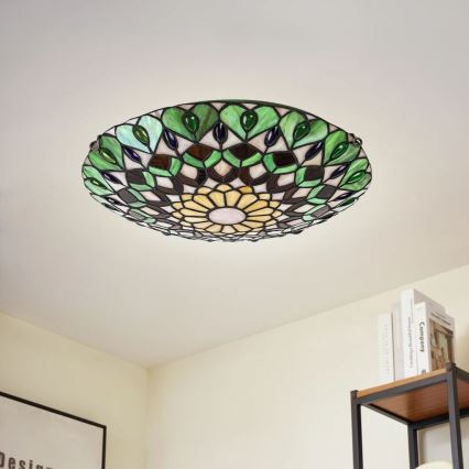 Brilagi - витражный потолочный светильник в стиле Тиффани MARGARET 2xE27/60W/230V диам. 40 см