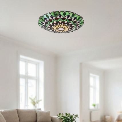 Brilagi - витражный потолочный светильник в стиле Тиффани MARGARET 2xE27/60W/230V диам. 40 см