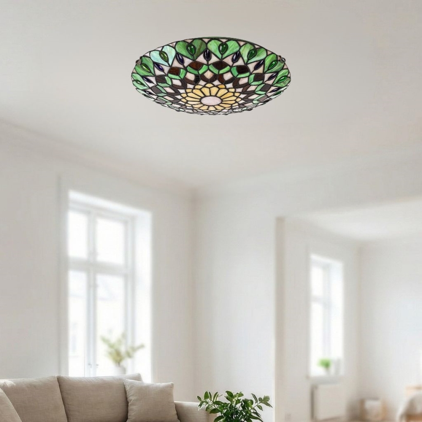 Brilagi - витражный потолочный светильник в стиле Тиффани MARGARET 2xE27/60W/230V диам. 40 см