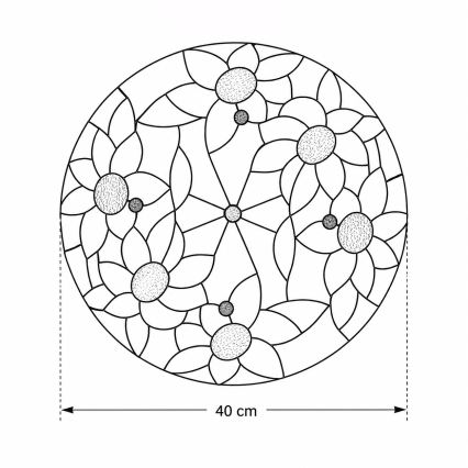 Brilagi - витражный потолочный светильник в стиле Tiffany SUNFLOWER 3xE27/60W/230V Ø 40 см