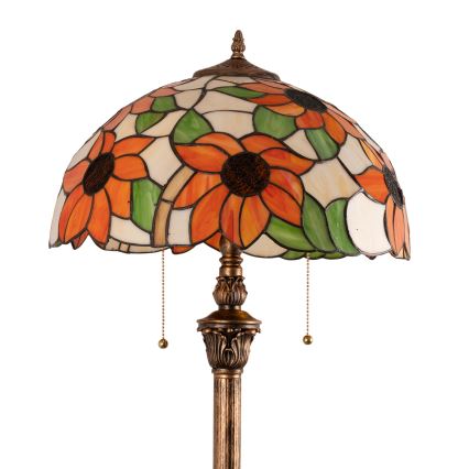 Brilagi - Витражный торшер Tiffany SUNFLOWER 2xE27/60W/230V