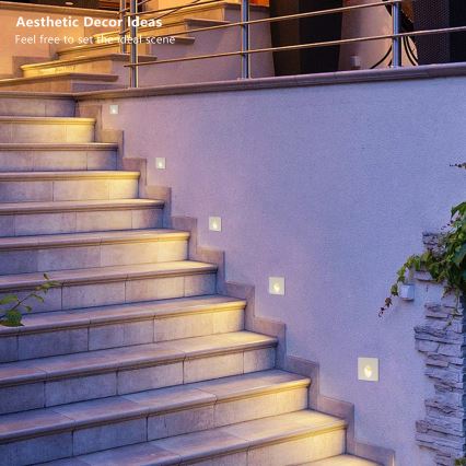 Brilagi - Встраиваемый уличный светильник STAIRDOT LED/2W/230V белый IP65 квадратный