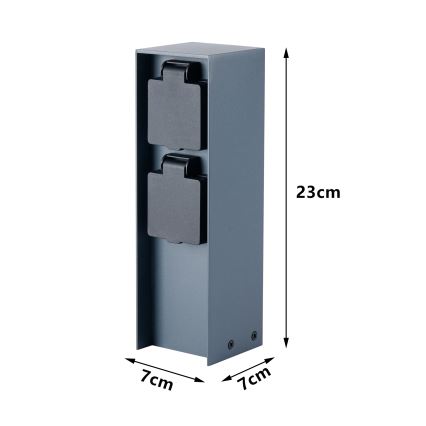BRILAGI - Вулична розеткова колона PILLAR 2Z SCHUKO 230V IP44 антрацит