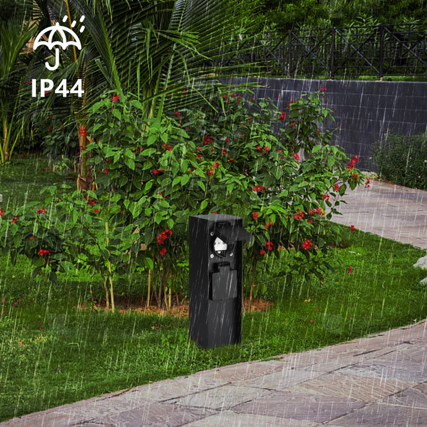 Brilagi - Вулична розеткова колона PILLAR 2Z SCHUKO 230V IP44 чорний