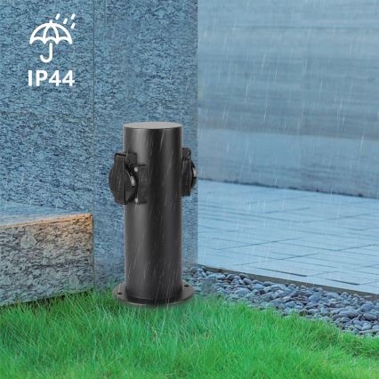 Brilagi - Вулична розеткова колона PILLAR 2Z SCHUKO 230V IP44 чорний