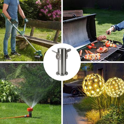 Brilagi - Вулична розеткова колона PILLAR 2Z SCHUKO 230V IP44 матовий хром