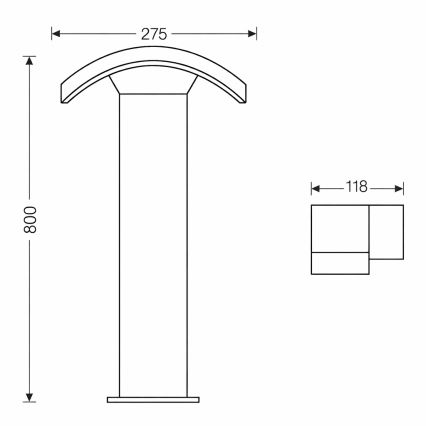 Brilagi - Вулична світлодіодна лампа ARCELO LED/9W/230V 80 см IP54