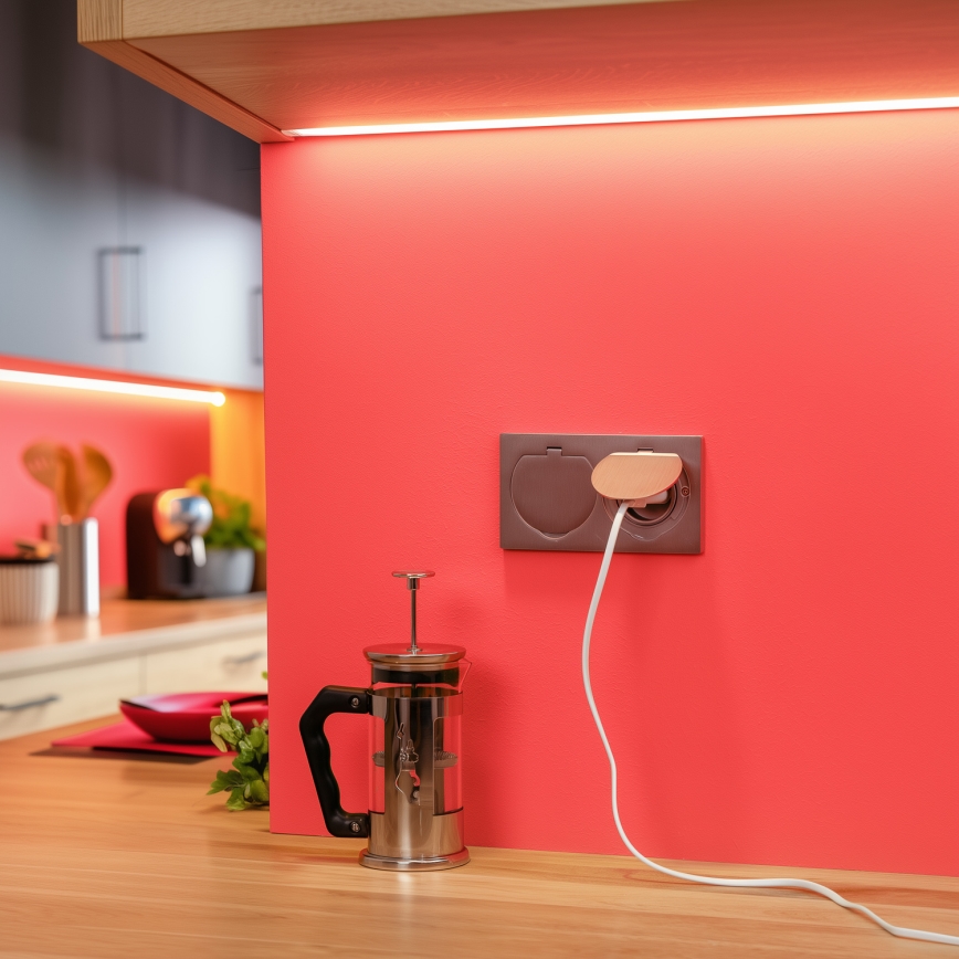 Brilagi - Вулична вбудована підлогова подвійна розетка IP55 срібний прямокутний