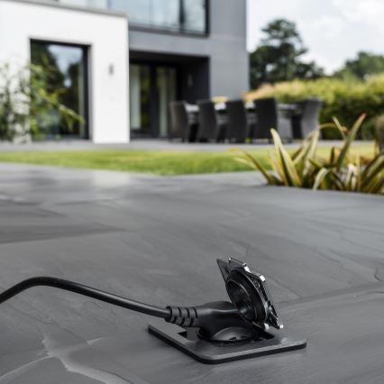 Brilagi - Вулична вбудована підлогова розетка IP55 матовий хром прямокутний