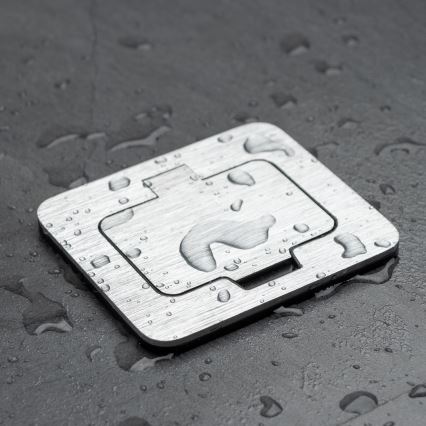 Brilagi - Вулична вбудована підлогова розетка IP55 матовий хром прямокутний