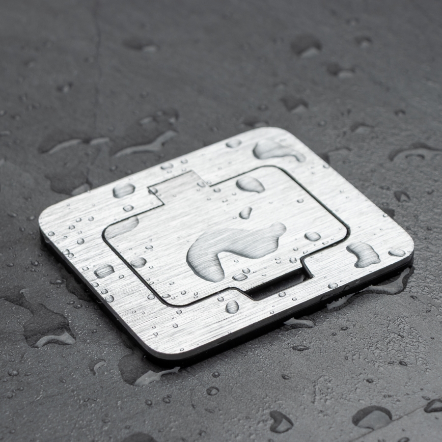 Brilagi - Вулична вбудована підлогова розетка IP55 матовий хром прямокутний