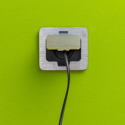 Brilagi - Вулична вбудована підлогова розетка IP55 матовий хром прямокутний