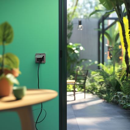 Brilagi - Вулична вбудована підлогова розетка IP55 матовий хром прямокутний