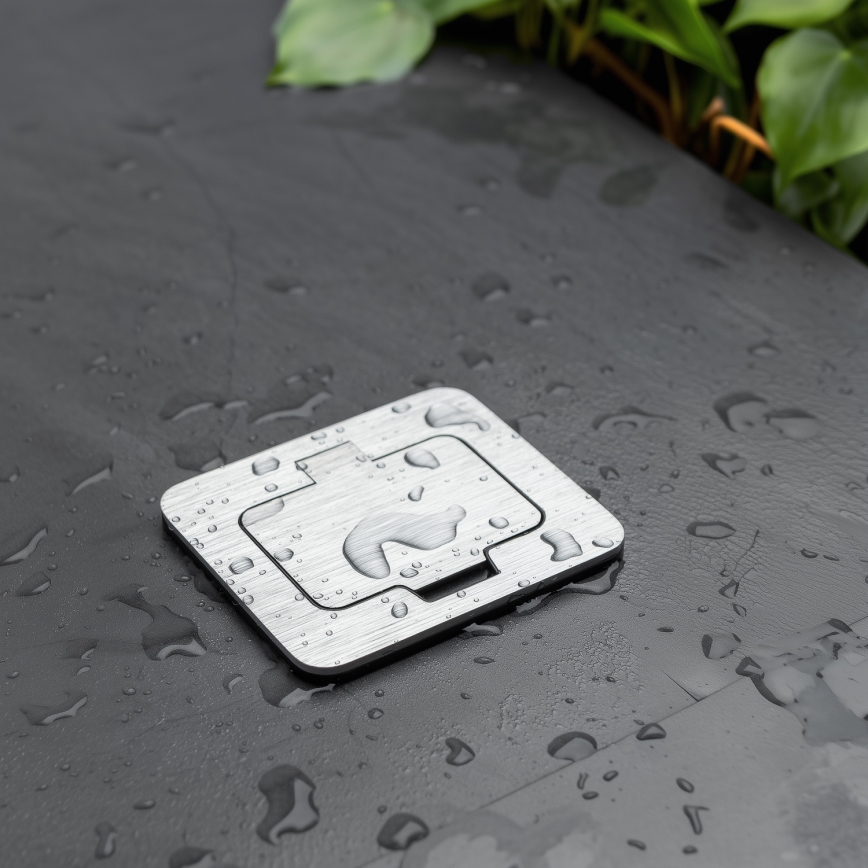 Brilagi - Вулична вбудована підлогова розетка IP55 матовий хром прямокутний