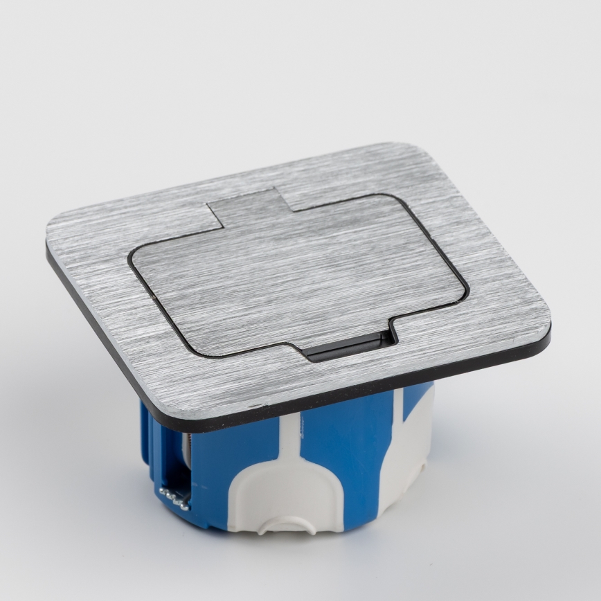 Brilagi - Вулична вбудована підлогова розетка IP55 матовий хром прямокутний