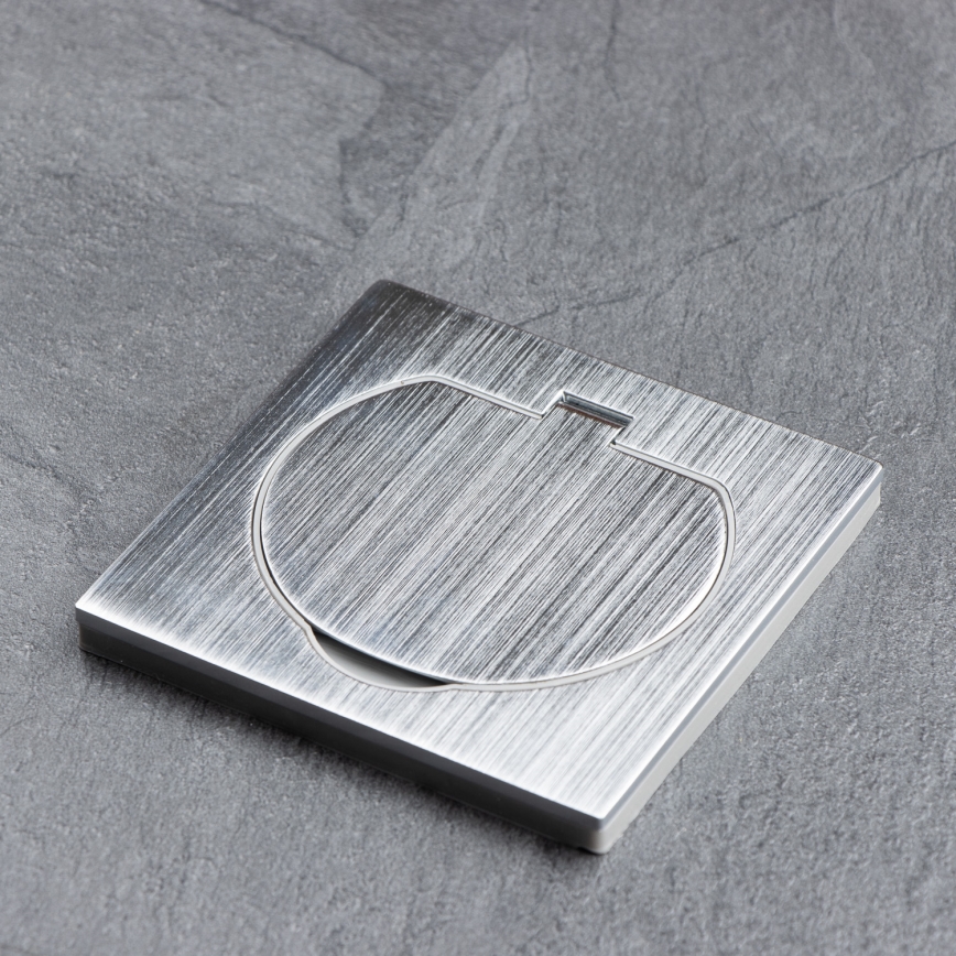 Brilagi - Вулична вбудована підлогова розетка IP55 матовий хром квадратна