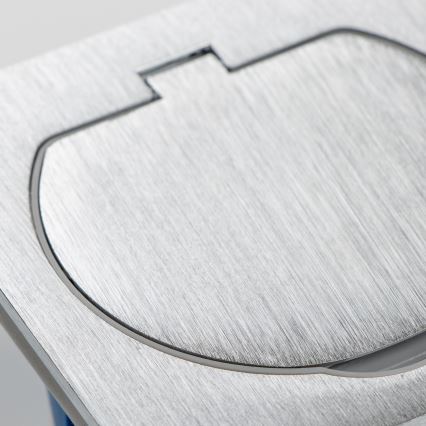 Brilagi - Вулична вбудована підлогова розетка IP55 матовий хром квадратна