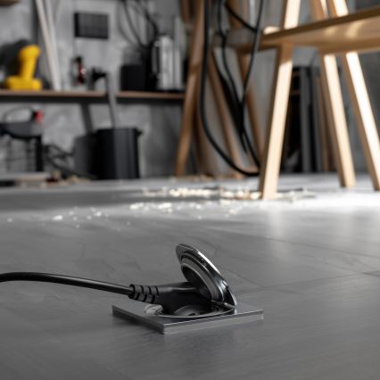 Brilagi - Вулична вбудована підлогова розетка IP55 матовий хром квадратна