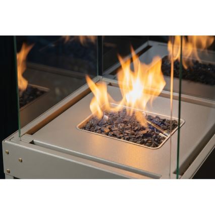 BRILAGI - Зовнішній газовий камін FLARO GAS 142x36 cm 8kW 1xAAA бежевий + захисний чохол