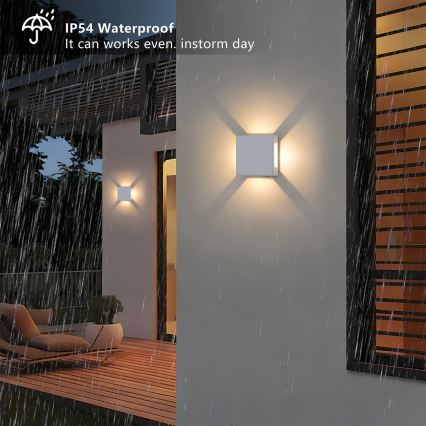 Brilagi - вуличний настінний світильник QUADRAY LED/6W/230V білий IP54