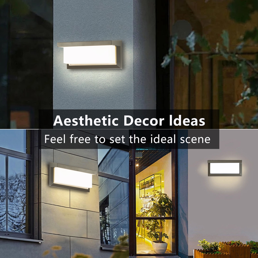Brilagi - Вуличний світлодіодний настінний світильник BRICKY LED/12W/230V сірий IP54