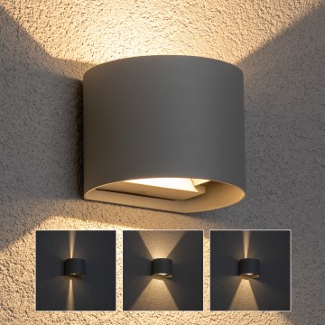 Brilagi - Вуличний світлодіодний настінний світильник RONDO LED/6W/230V сірий IP54