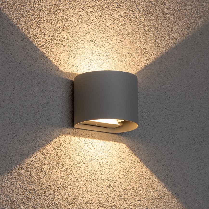 Brilagi - Вуличний світлодіодний настінний світильник RONDO LED/6W/230V сірий IP54