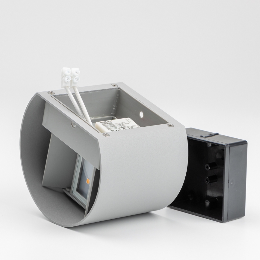 Brilagi - Вуличний світлодіодний настінний світильник RONDO LED/6W/230V сірий IP54