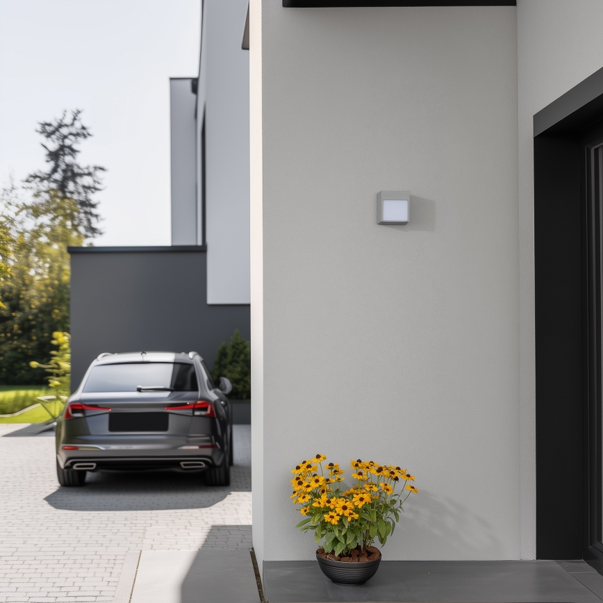 Brilagi - Вуличний світлодіодний настінний світильник TERNI LED/12W/230V сірий IP44