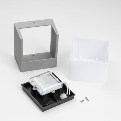 Brilagi - Вуличний світлодіодний настінний світильник TERNI LED/12W/230V сірий IP44