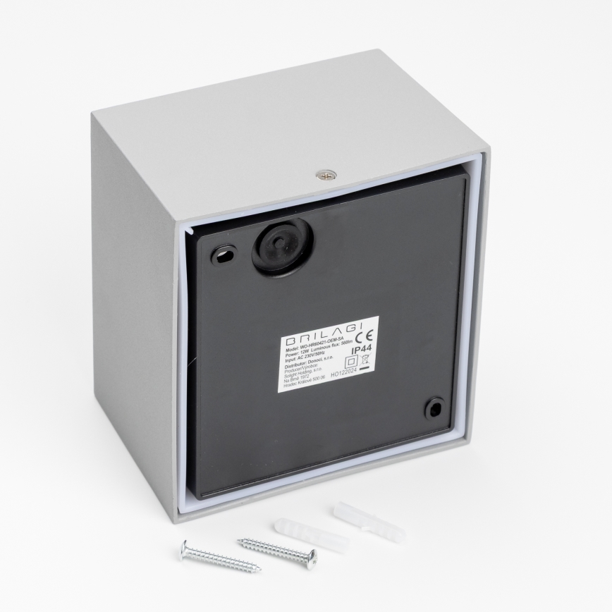 Brilagi - Вуличний світлодіодний настінний світильник TERNI LED/12W/230V сірий IP44