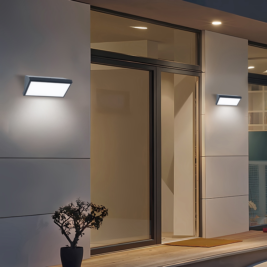Brilagi - Вуличний світлодіодний настінний світильник TRIANGLE LED/20W/230V 3000/4000/6500K антрацит IP65