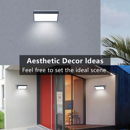 Brilagi - Вуличний світлодіодний настінний світильник TRIANGLE LED/20W/230V антрацит IP65