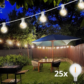 Brilagi - Вулична декоративна LED гірлянда ГІРЛЯНДА 25xE12 20м білий IP44 теплий білий