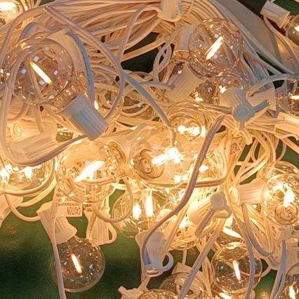 Brilagi - Вулична декоративна LED гірлянда ГІРЛЯНДА 25xE12 20м білий IP44 теплий білий