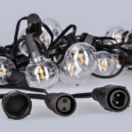 Brilagi - Вулична декоративна LED гірлянда ГІРЛЯНДА 25xE12 20м чорний IP44 теплий білий