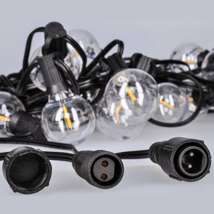 Brilagi - Вулична декоративна LED гірлянда ГІРЛЯНДА 25xE12 20м чорний IP44 теплий білий