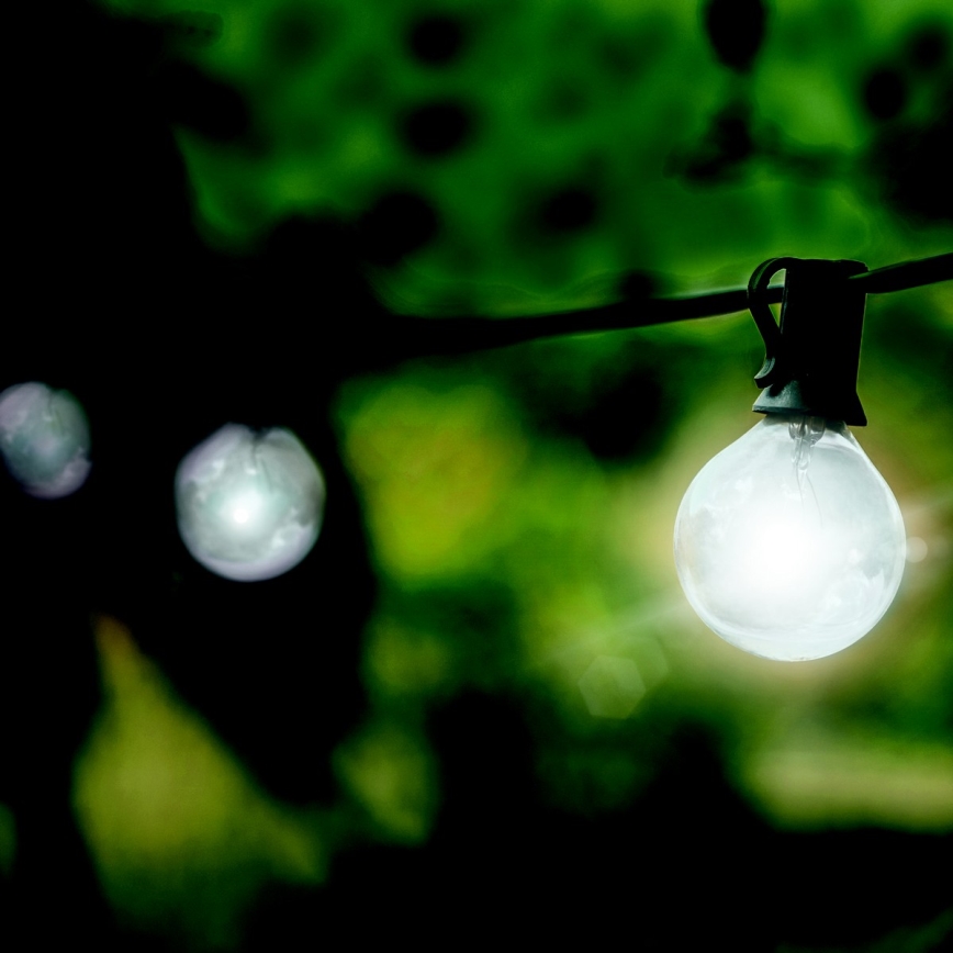 Brilagi - Вулична декоративна LED гірлянда ГІРЛЯНДА 25xE12 20м IP44 холодний білий