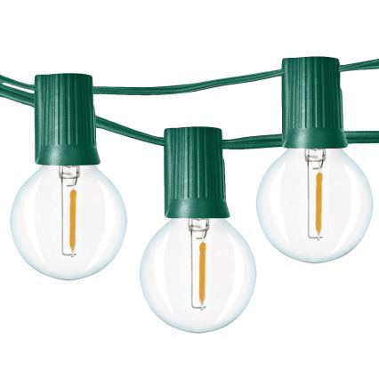 Brilagi - Вулична декоративна LED гірлянда ГІРЛЯНДА 25xE12 20м зелений IP44 теплий білий