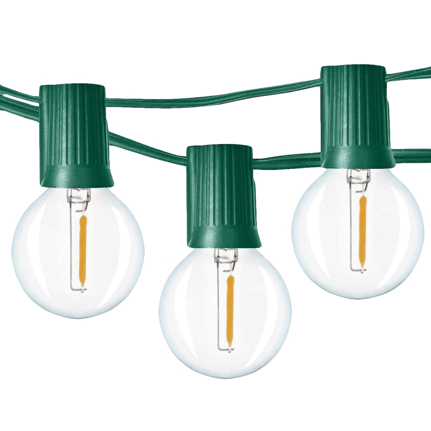 Brilagi - Вулична декоративна LED гірлянда ГІРЛЯНДА 25xE12 20м зелений IP44 теплий білий