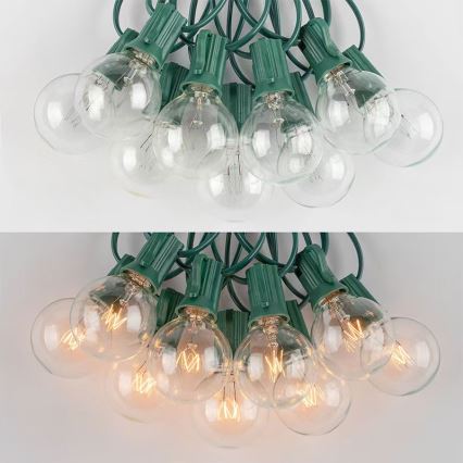 Brilagi - Вулична декоративна LED гірлянда ГІРЛЯНДА 25xE12 20м зелений IP44 теплий білий