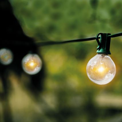 Brilagi - Вулична декоративна LED гірлянда ГІРЛЯНДА 25xE12 20м зелений IP44 теплий білий