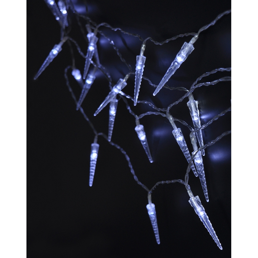 Brilagi - Вулична різдвяна LED гірлянда 50xLED/8 функцій/3xAA 8м IP44 холодний білий