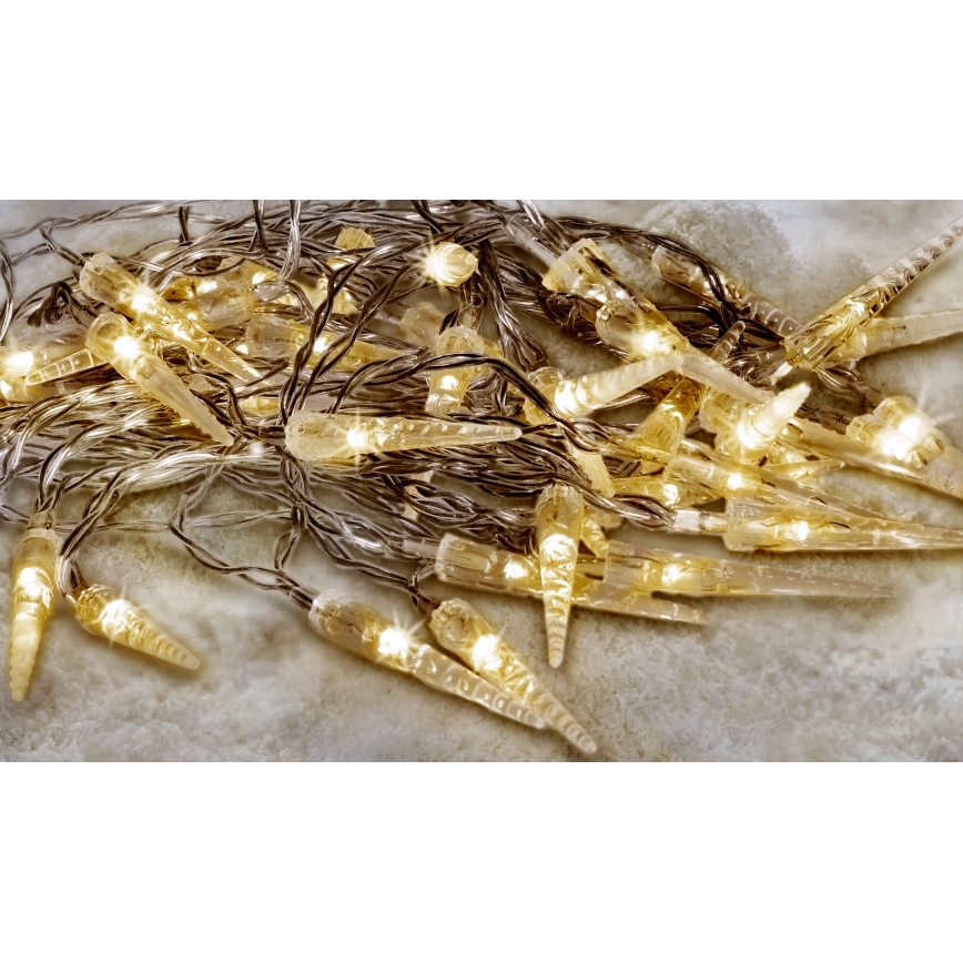 Brilagi - Вулична різдвяна LED гірлянда 50xLED/8 функцій/3xAA 8м IP44 теплий білий